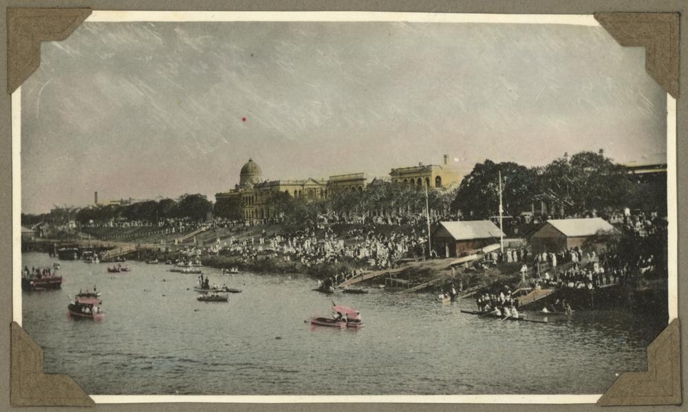 Rowing regatta on the Fitzroy River at Rockhampton, ca. 1930